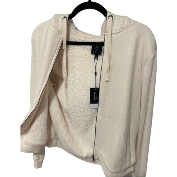 Bobeau Womens Flocked Zip Hoodie Sweatshirt, size S - Picture 3 of 3